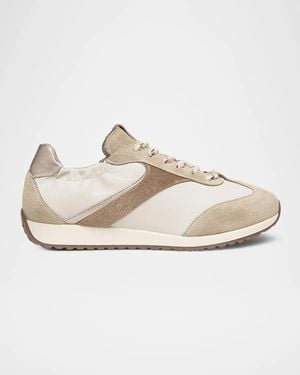 Nero Giardini Mixed Leather Low-Top Sneakers - Natural