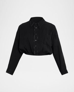 Cout de la Liberte Chelsea Embellished Silk Blouse - Black