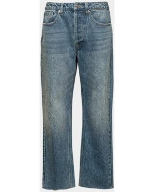 Frances Valentine Jessie Cropped Straight-Leg Jeans - Blue