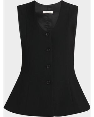 By Malene Birger Merlin Tailored Flare-Hem Waistcoat - Black