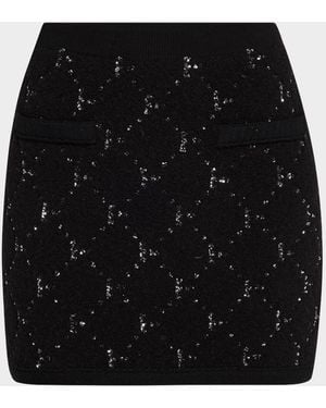 Kobi Halperin Salem Sequin-Embellished Fuzzy Knit Mini Skirt - Black