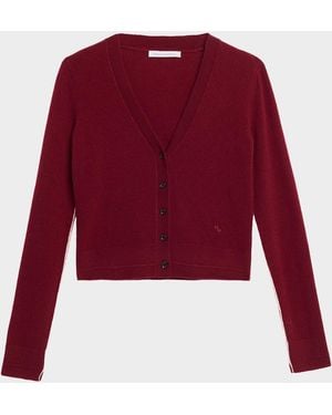 Maria McManus Shrunken Cashmere-Wool Cardigan - Red