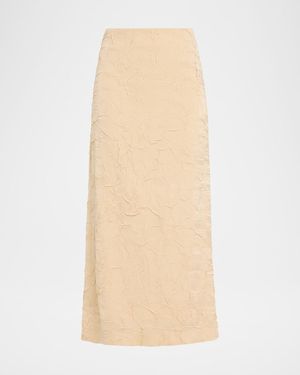 Ulla Johnson Inez Satin Pencil Skirt - Natural