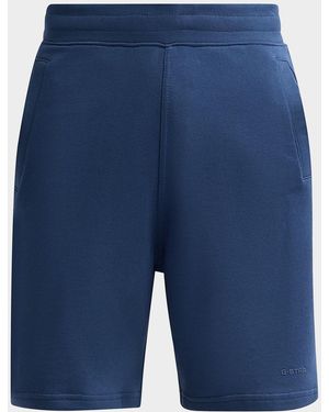 G-Star Apos;S Logo Appliqué Cotton Shorts - Blue