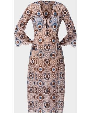 Shoshanna Mosaic Crochet Midi Dress Coverup - Multicolor