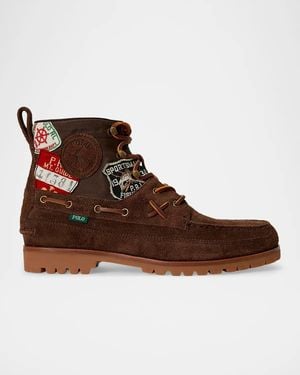 Polo Ralph Lauren Apos;S Ranger Mid Suede And Twill Boots - Brown