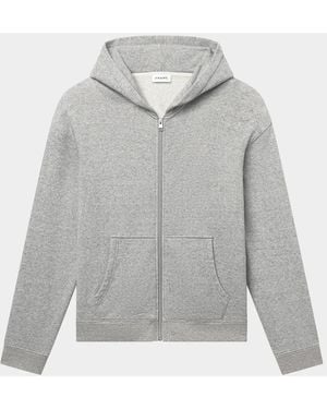 FRAME Apos;S Zip-Front Cotton Hoodie - Gray