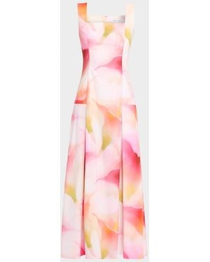 Prabal Gurung Square-Neck Floral-Print Maxi Tank Dress - Pink