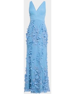 embroidered flower dresses Off Shoulder Navy Embroidery Flower Wedding Dress with Sweep Train Pri –  SELINADRESS