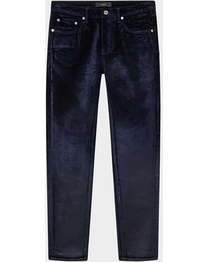 Purple Skinny Flock Dipped Jeans - Blue