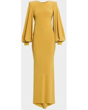 Zhivago The Tower Jersey Trumpet Gown - Yellow
