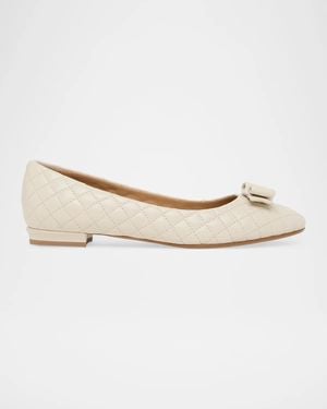 Ferragamo Varina 90Mm Two-Tone Patent Leather Pumps - White