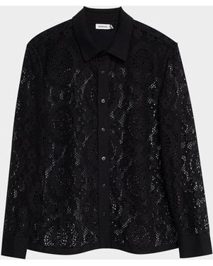 Jonathan Simkhai Lace Button-Down Shirt - Black