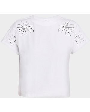 Rag & Bone Kelly Floral Cut-Out Tee - White