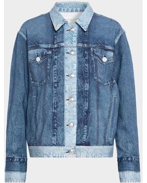 Rag & Bone Rb Miramar Oversized Combo Trucker Jacket - Blue