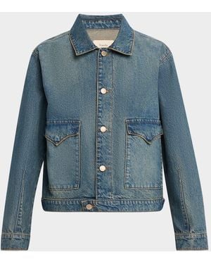 Triarchy Lillian Boxy Western Denim Jacket - Blue