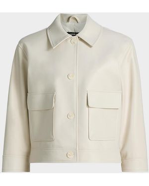 Lamarque Elara Faux Leather Shirt Jacket - Natural