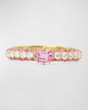 Stevie Wren 18K Cirq Ring With Round And Oval Stones - Pink