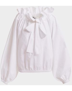 Essentiel Antwerp Haquiri Voluminous Cotton Blouse - White