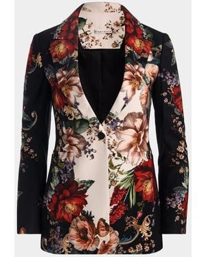 Alice + Olivia Breann Floral Fitted Blazer - Black