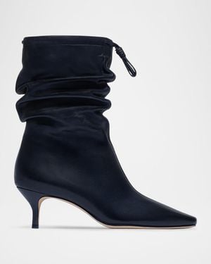 Bernardo Mazzie Scrunch Leather Ankle Boots - Blue