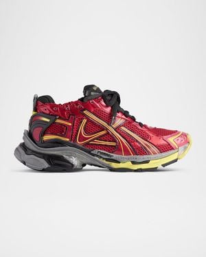 Balenciaga Mesh Runner Sneakers - Red