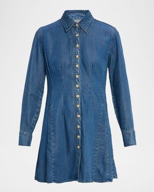 Generation Love Clemente Long-Sleeve Shirtdress - Blue