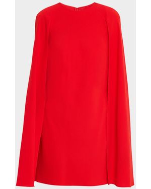 Roland Mouret Light Cady Cape Mini Dress - Red