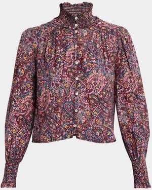 Cinq À Sept Pia Paisley Top - Red