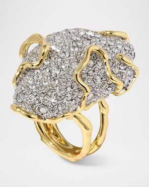 Alexis Solanales Large Crystal Pave Geode Ring - Metallic