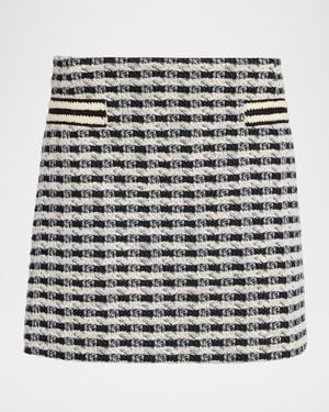 Ramy Brook Charlie Gingham Tweed Mini Skirt - Gray