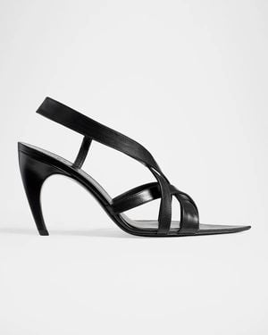 KHAITE Sadie 85Mm Multi-Strap Leather Sandals - Black