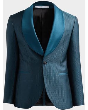 Pal Zileri Apos;S Geometric Jacquard Wool-Blend Dinner Jacket - Blue