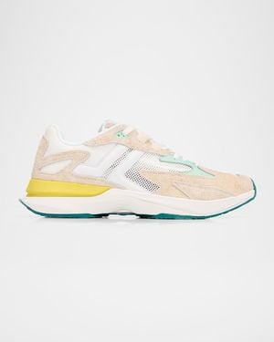 Lanvin Apos;S Jla Mesh And Leather Runner Sneakers - Metallic