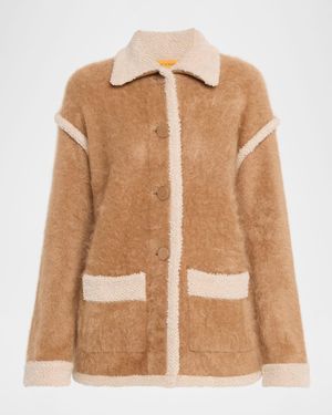 Guest In Residence Grizzly Shearling-Trim Cashmere Jacket - Brown