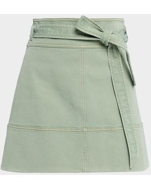Tanya Taylor Courtney Denim Mini Skirt - Green