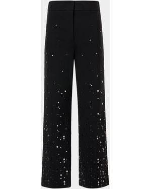 Akris Punto Chieko Embellished Straight-Leg Ankle Pants - Black