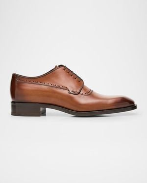 Christian Louboutin Sartoby Brogue Leather Derby Shoes - Brown