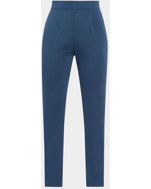 Misook Nancy Mylana Knit Slim-Leg Pants - Blue