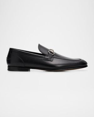 Gucci Apos;S Jordaan Moccasin Leather Bit Loafers - Black