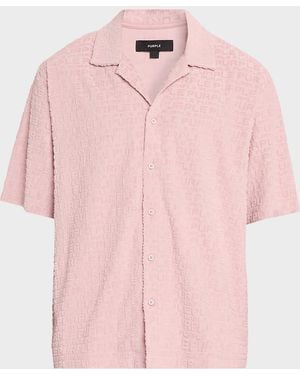 Purple Apos;Logo Toweling Short-Sleeve Shirt - Pink