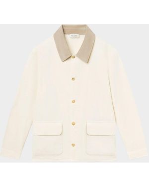 FRAME Apos;S Corduroy-Collar Canvas Shirt Jacket - Natural