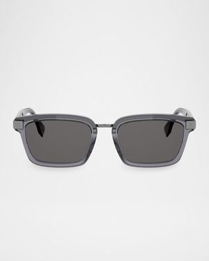 Fendi Apos;S Sky Rectangular Acetate Sunglasses - Gray