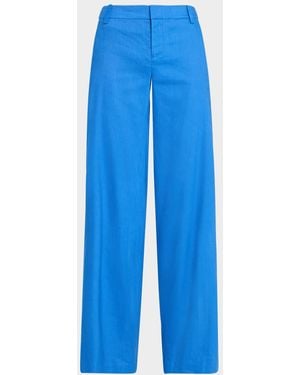 Alice + Olivia Stu Low-Rise Ultra Baggy Pants - Blue