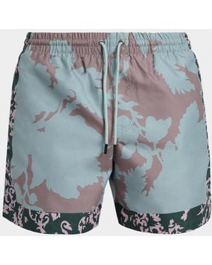 Dries Van Noten Apos;S Phibbs Floral-Print Lined Nylon Swim Trunks - Blue