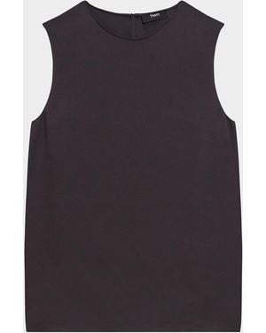Theory Silk Straight Shell Top - Blue