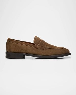Allen Edmonds Como Suede Penny Loafers - Brown