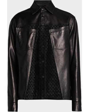 McQueen Apos;S Skull-Embossed Leather Jacket - Black
