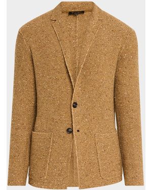 Loro Piana Cernobbio Cashmere And Linen Knit Jacket - Natural