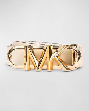 Michael Kors Reversible Logo Leather Belt - Metallic